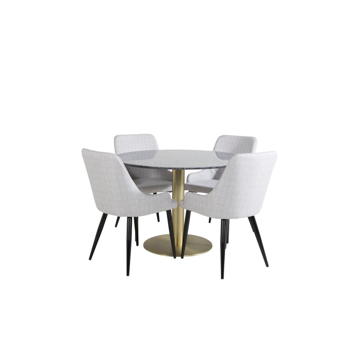 Estelle, Plaza Rund matgrupp Svart,Grå, Guld, Mörkgrå, ⌀106