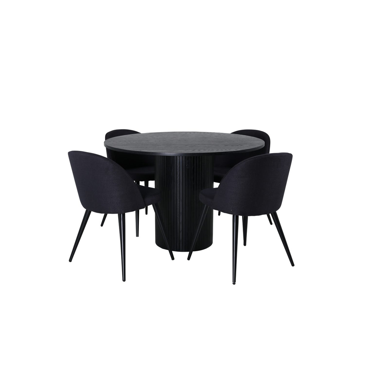 Bianca, Velvet Rund matgrupp Svart, Svart, ⌀110