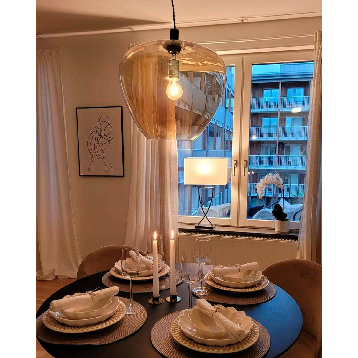 Bellissimo Grande Taklampa Amber