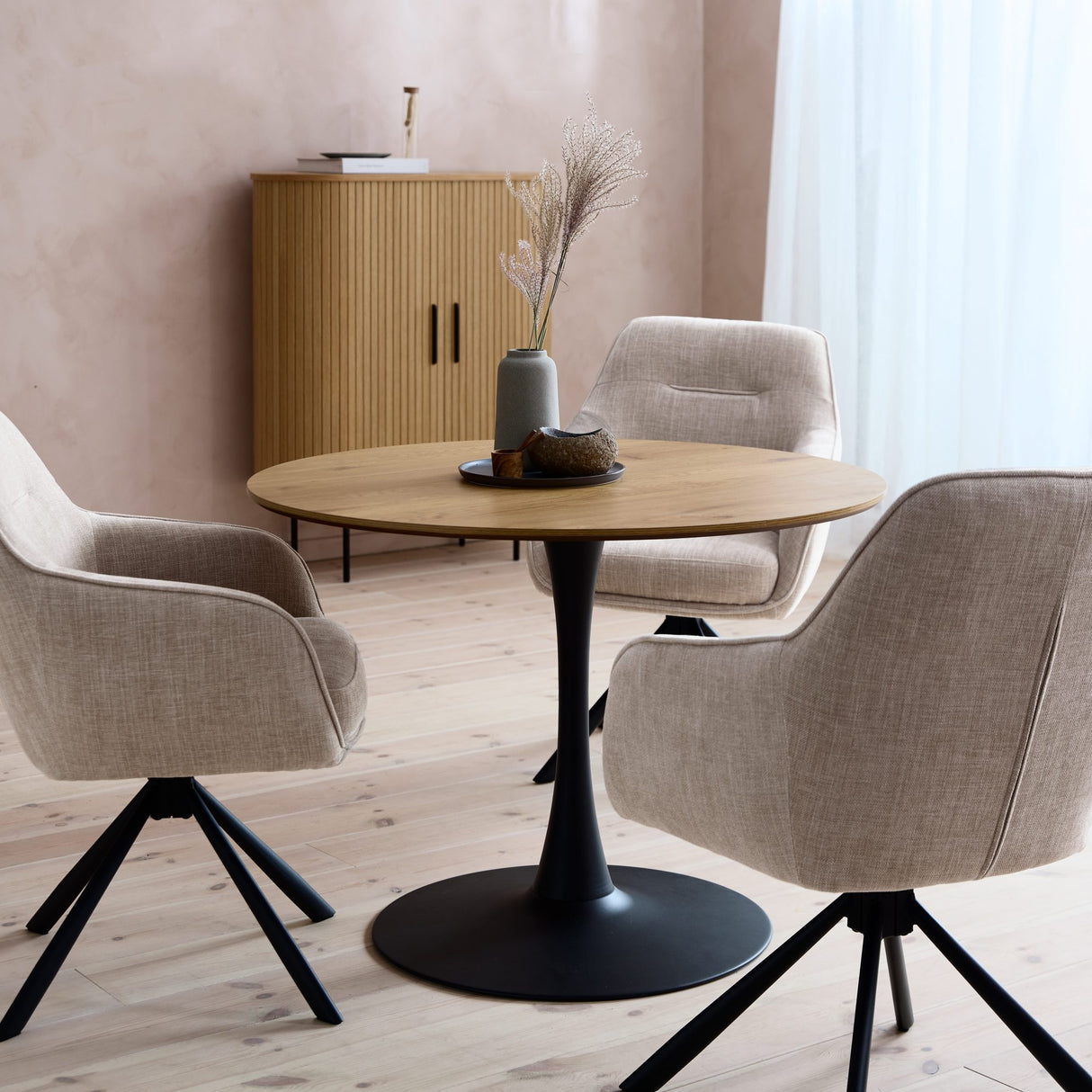 Classico Matbord Rund 100 cm Naturlig ek