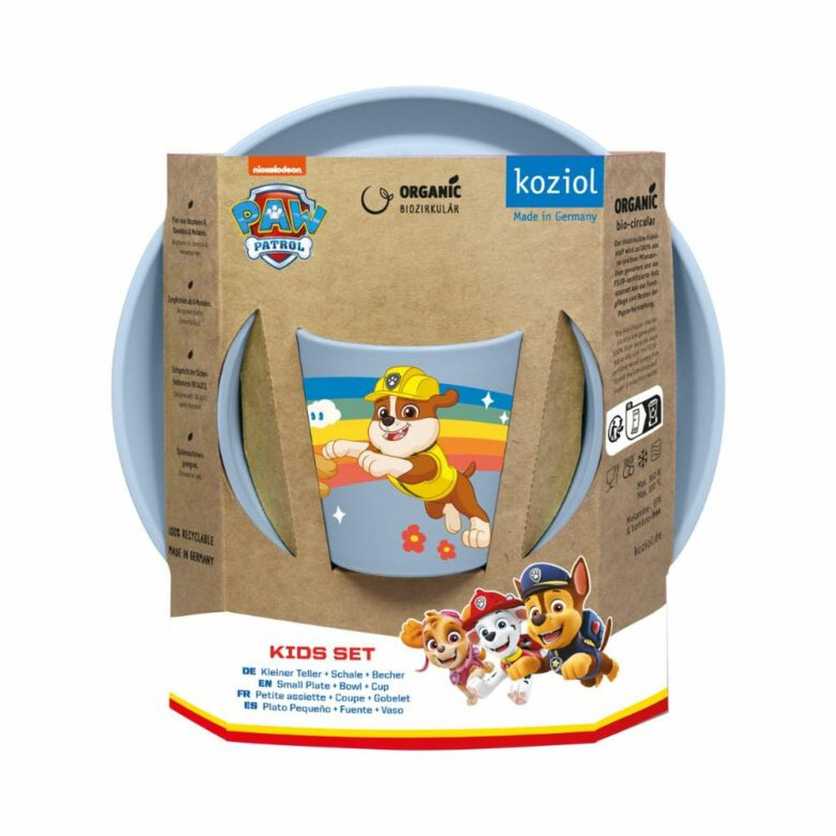 Connect paw patrol barnservis 3 delar tallrik/skål/mugg Kids Set Blå