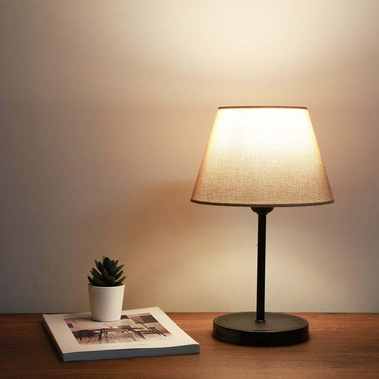 Bordslampa Serie 12 (22 x 14 cm) Beige svart Bordslampa