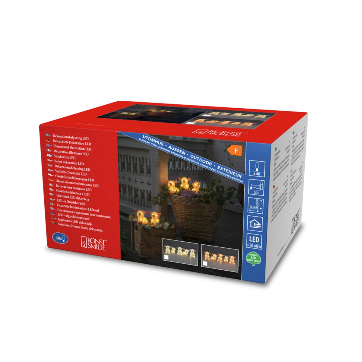 Grisar akryl 5st LED Ljusdekoration Ute Transparent