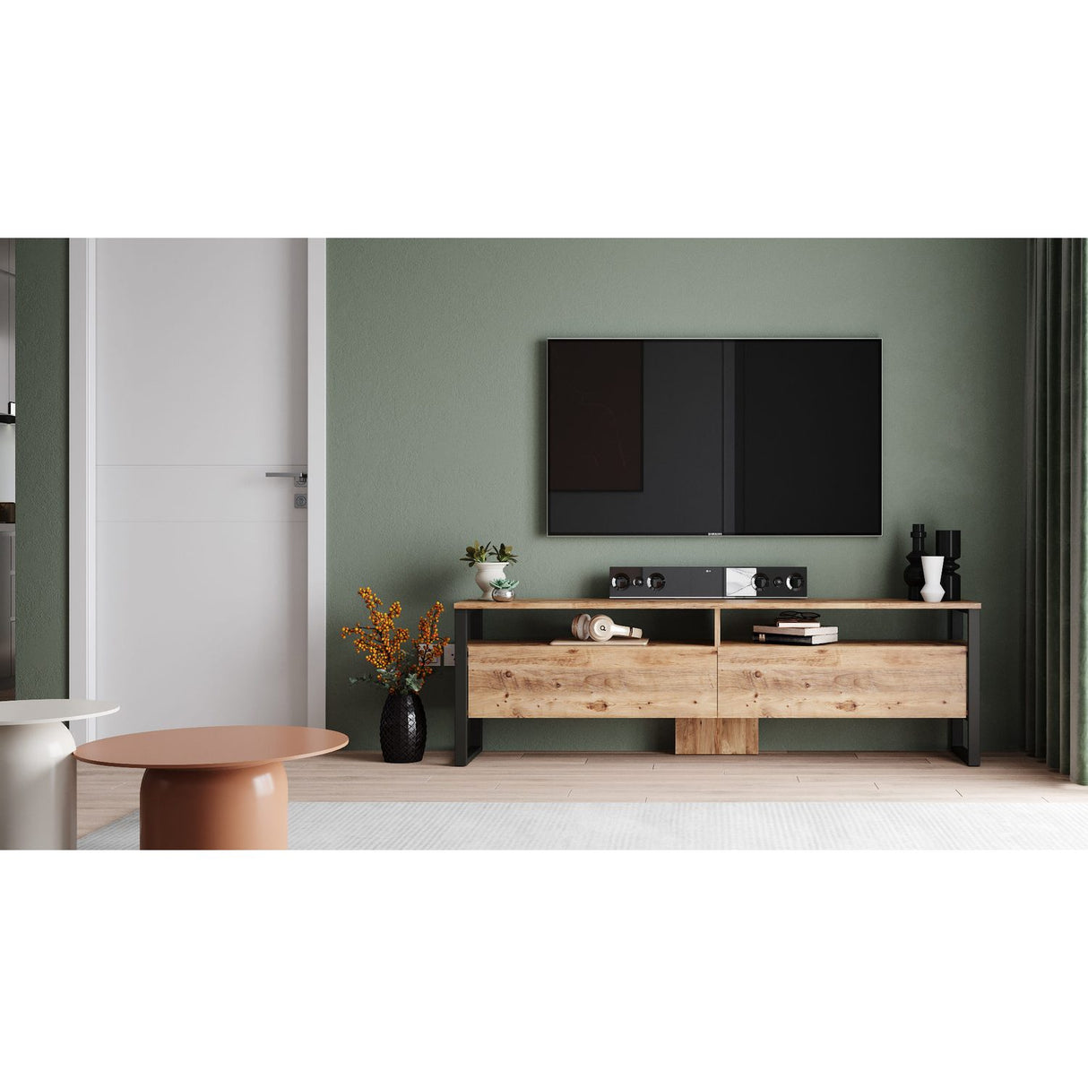 Uppsala TV (180 x 56 x 35,5 cm) Atlantisk furu TV-enhet