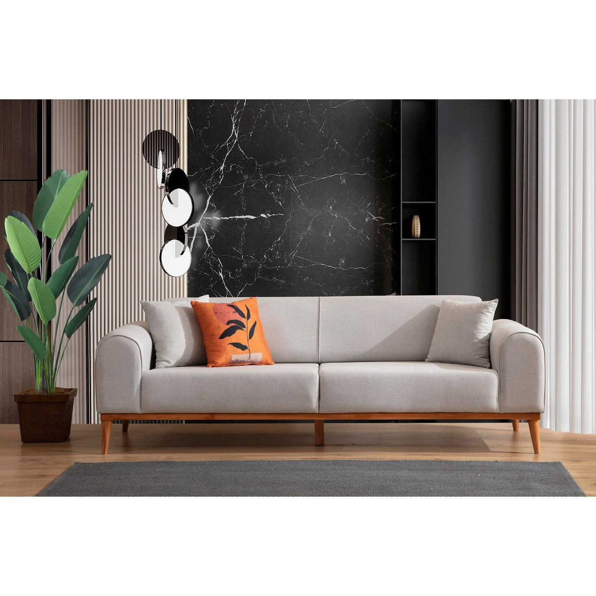Lima 3-sits (220 x 84 x 77 cm) 3-sits bäddsoffa Creme