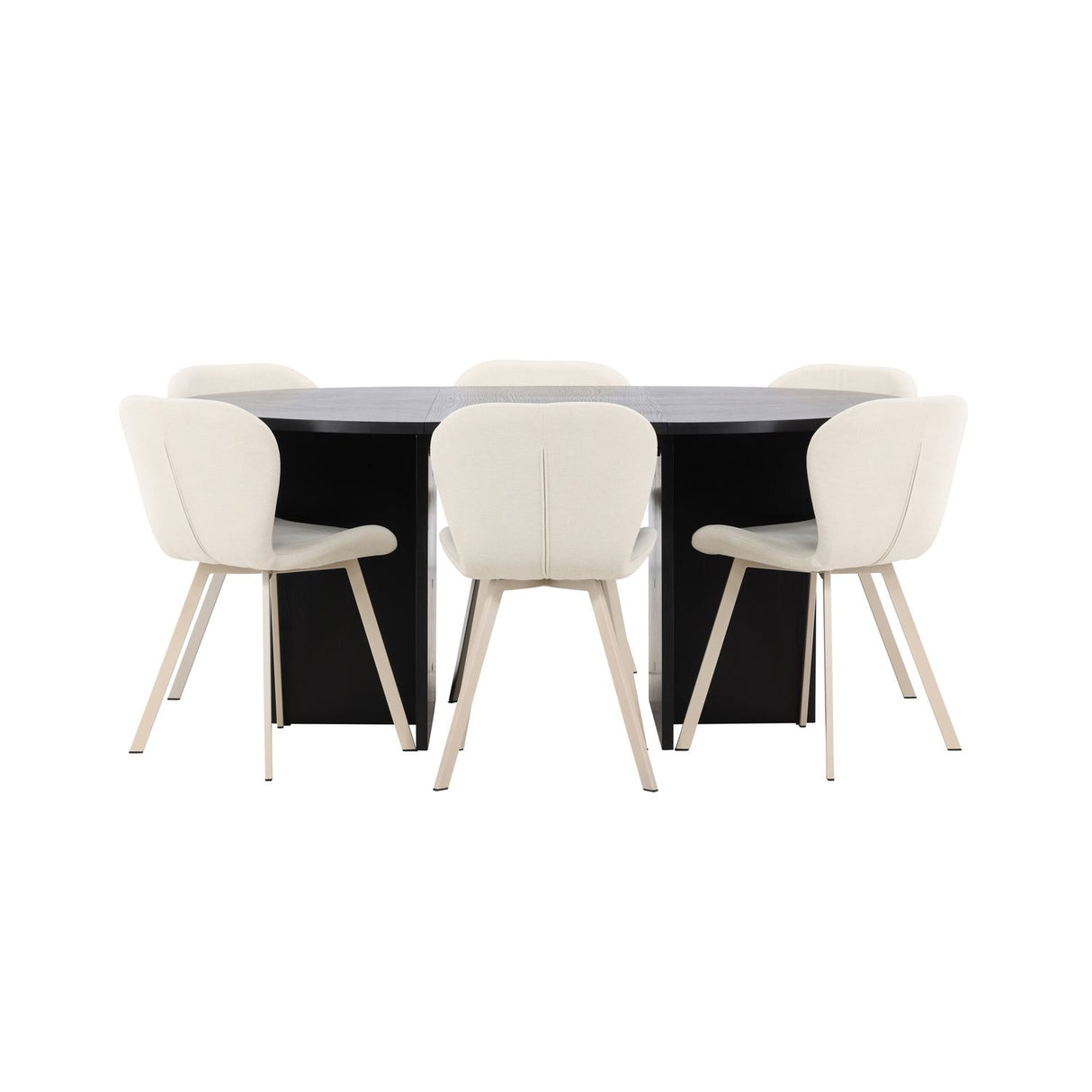 Strada, Lilja Oval matgrupp Beige, Svart, ⌀120