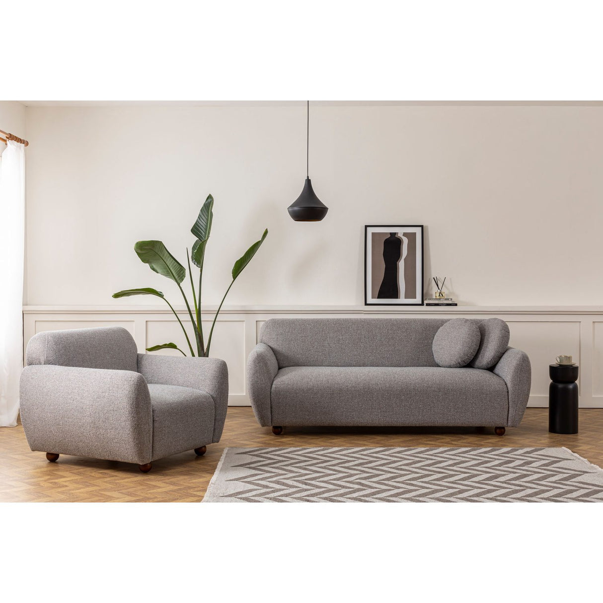 Bergen (223 x 83 x 86 cm) 3-sitssoffa Ljusgrå