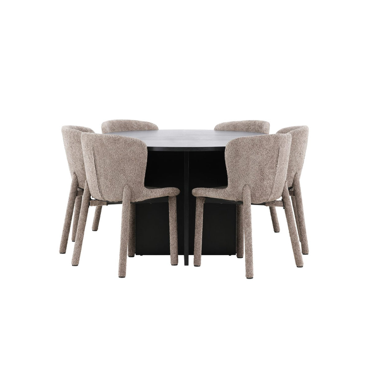 Strada, Astoria Oval matgrupp Brun, Svart, 6st