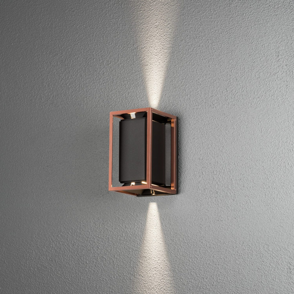 Vale 2xGU10 Svart/Koppar Vägglampa Ute