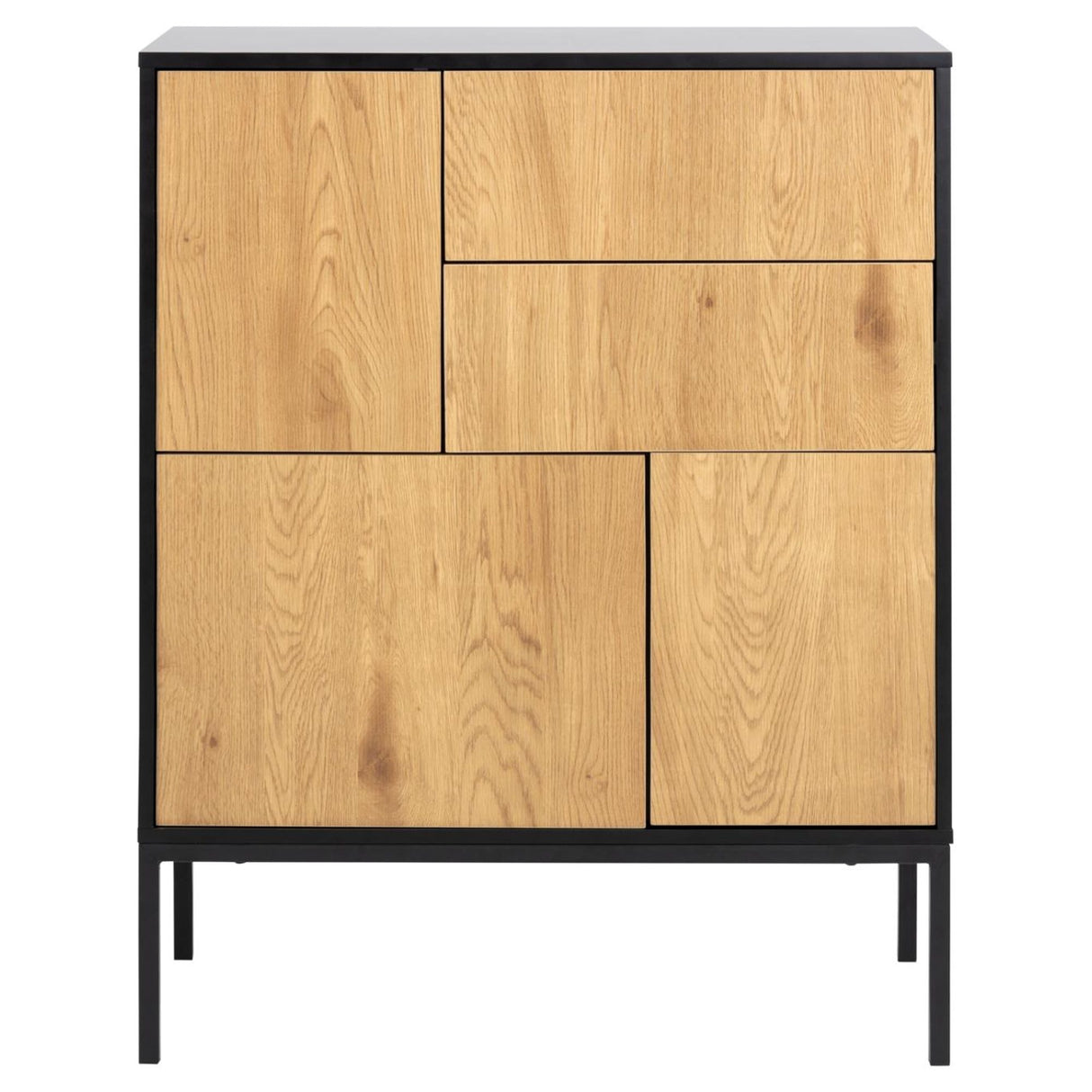 Notting Hill Sideboard 2 lådor 103x80x40 cm Svart/Ek