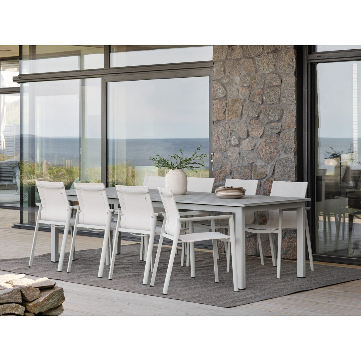 Lomma XL 260-380x100 cm Utebord Light Grey