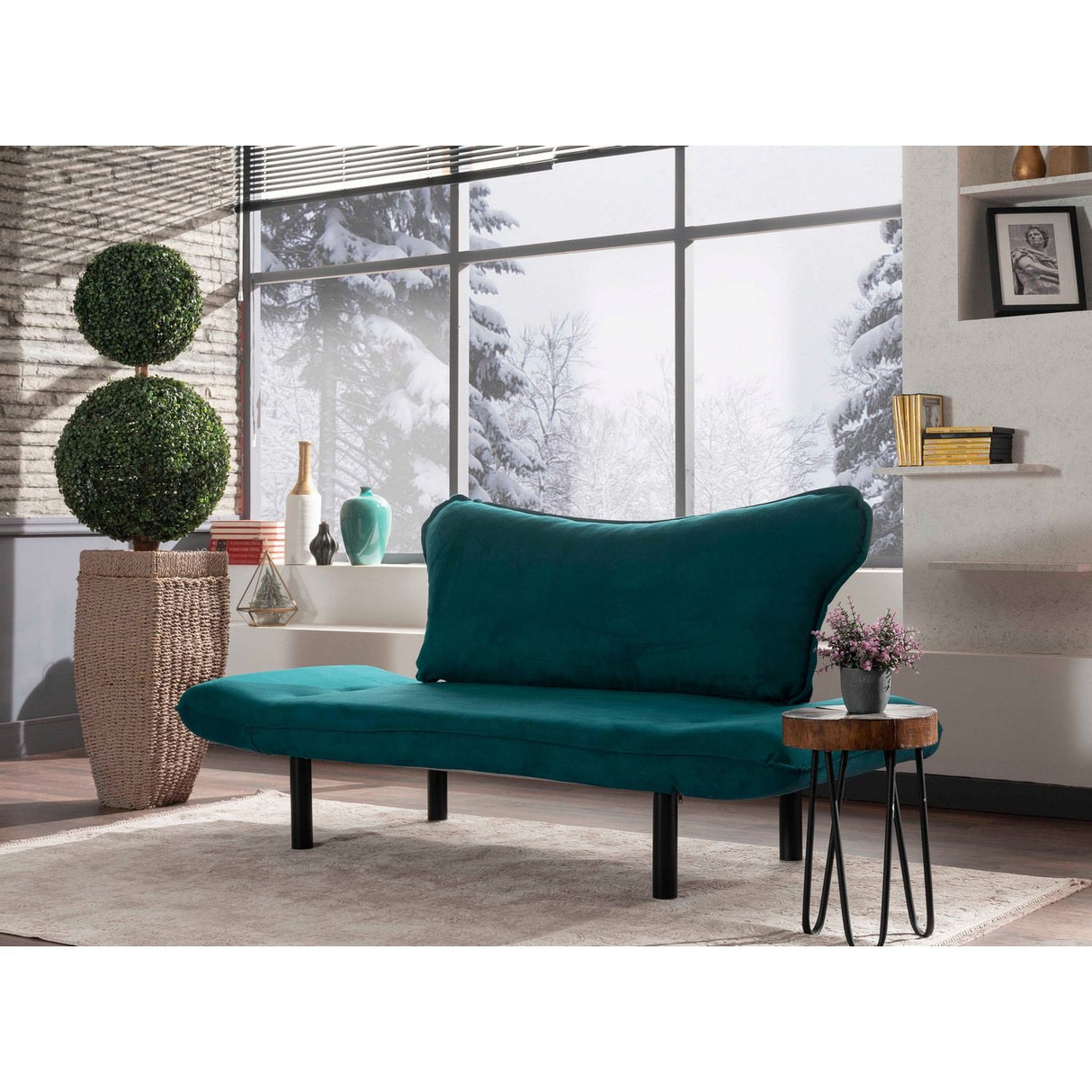 Chatto (150 x 75 x 70 cm) 2-sits bäddsoffa Petrolblå