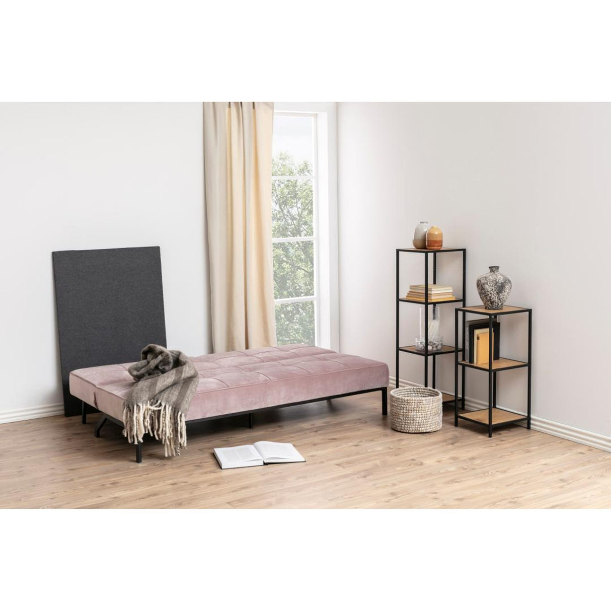 Reese Bäddsoffa Vic tyg Puderrosa