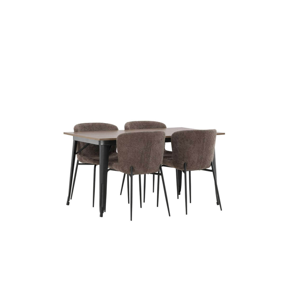 Tempe, Modesto Rektangulär matgrupp Beige, Svart, Valnöt, 140 x 80