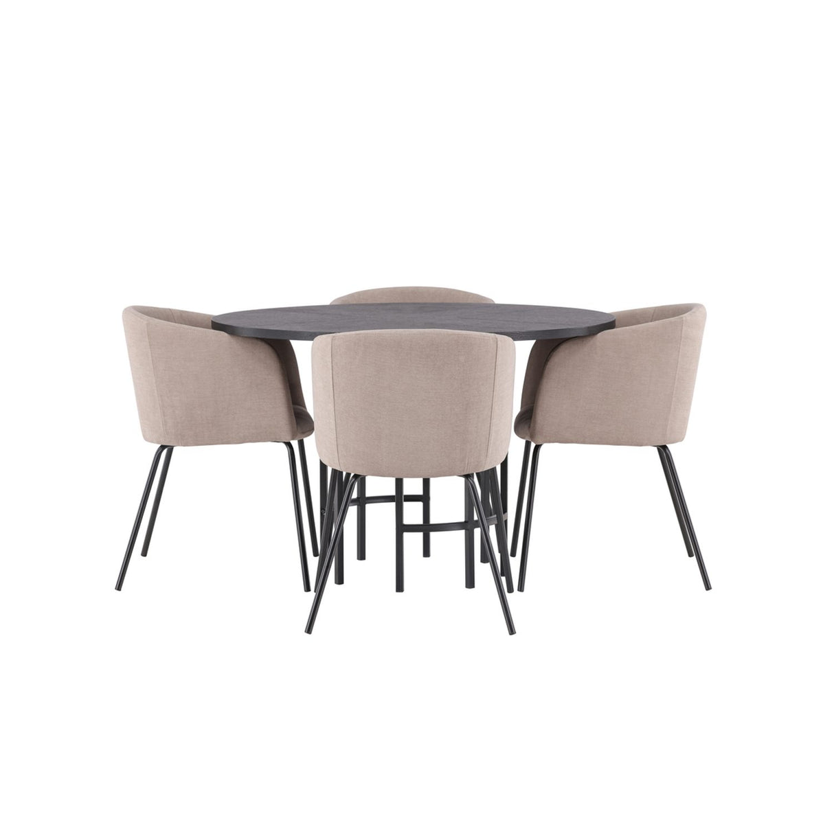Copenhagen, Berit Rund matgrupp Beige, Svart, Svart, ⌀115