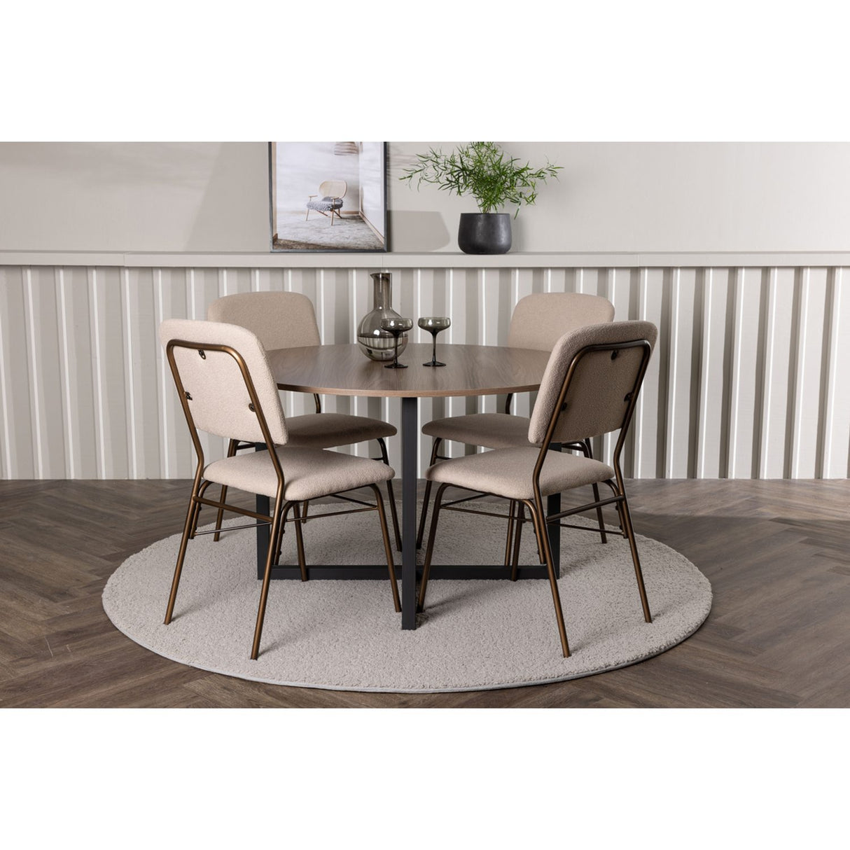 Durango, Seda Rund matgrupp Beige,Brun, Svart, valnöt, ⌀120