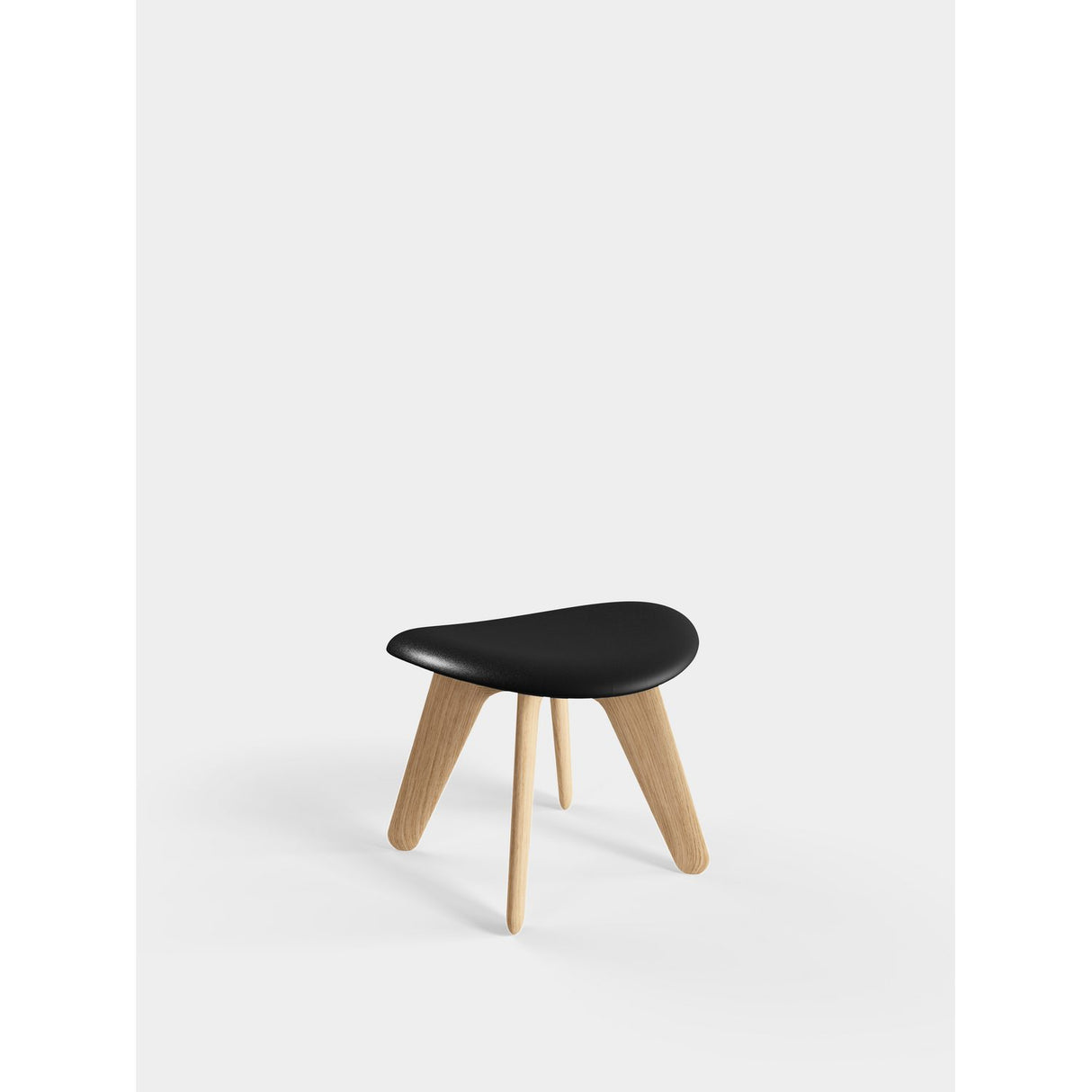 Slab Ottoman Natural Leather Black