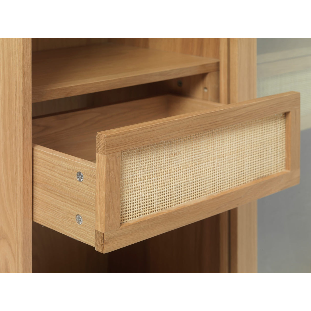 Raquel 160 cm Glas Skåp Naturlig Ek