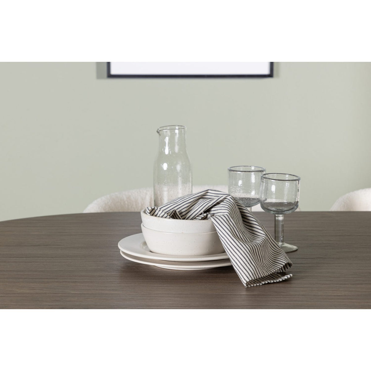 Andy, Edina Oval matgrupp Svart,Vit, Natur, 180 x 90