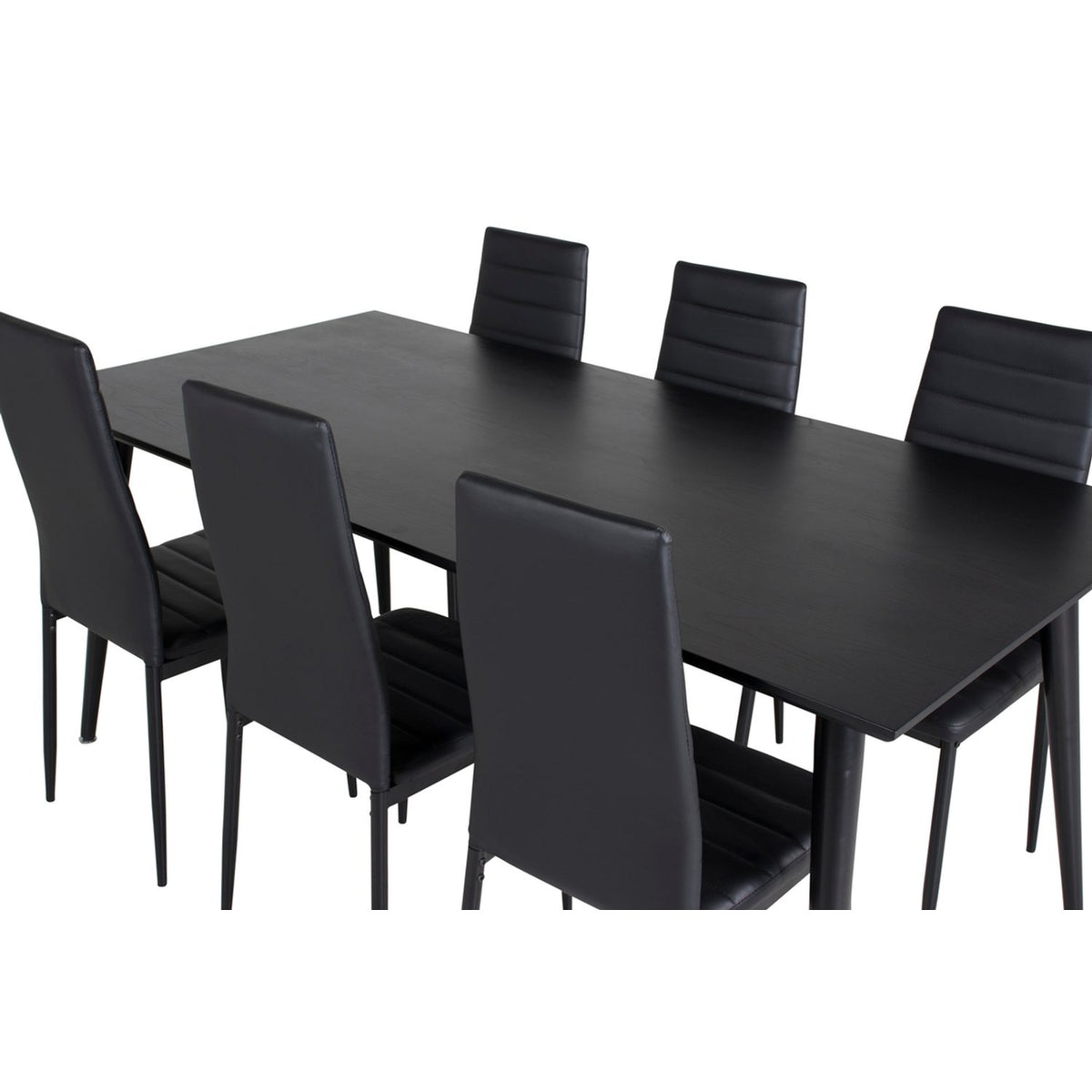 Dipp, Slim Rektangulär matgrupp Svart, Svart, 180 x 90