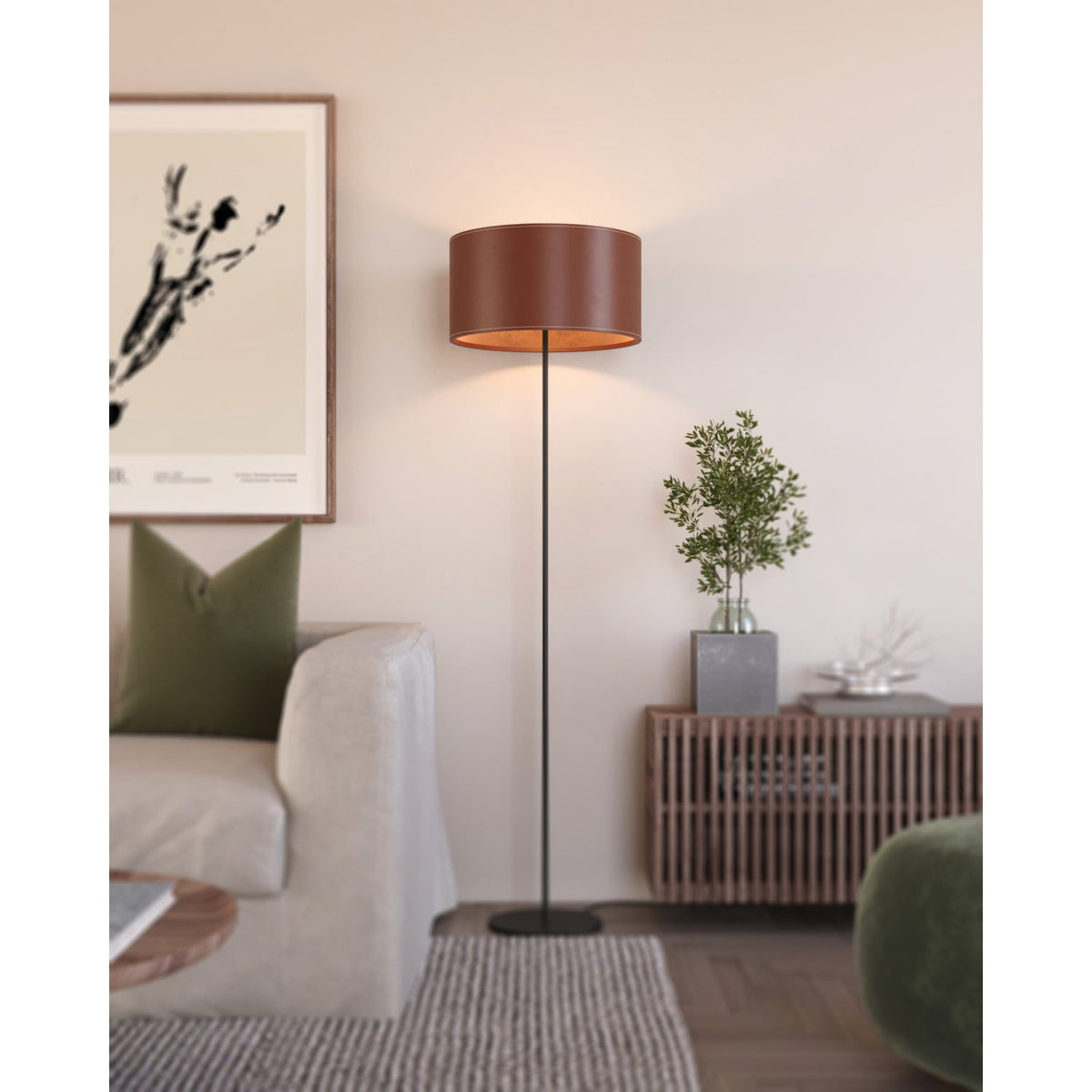 Cylinder 20 cm Golvlampa Chocolate
