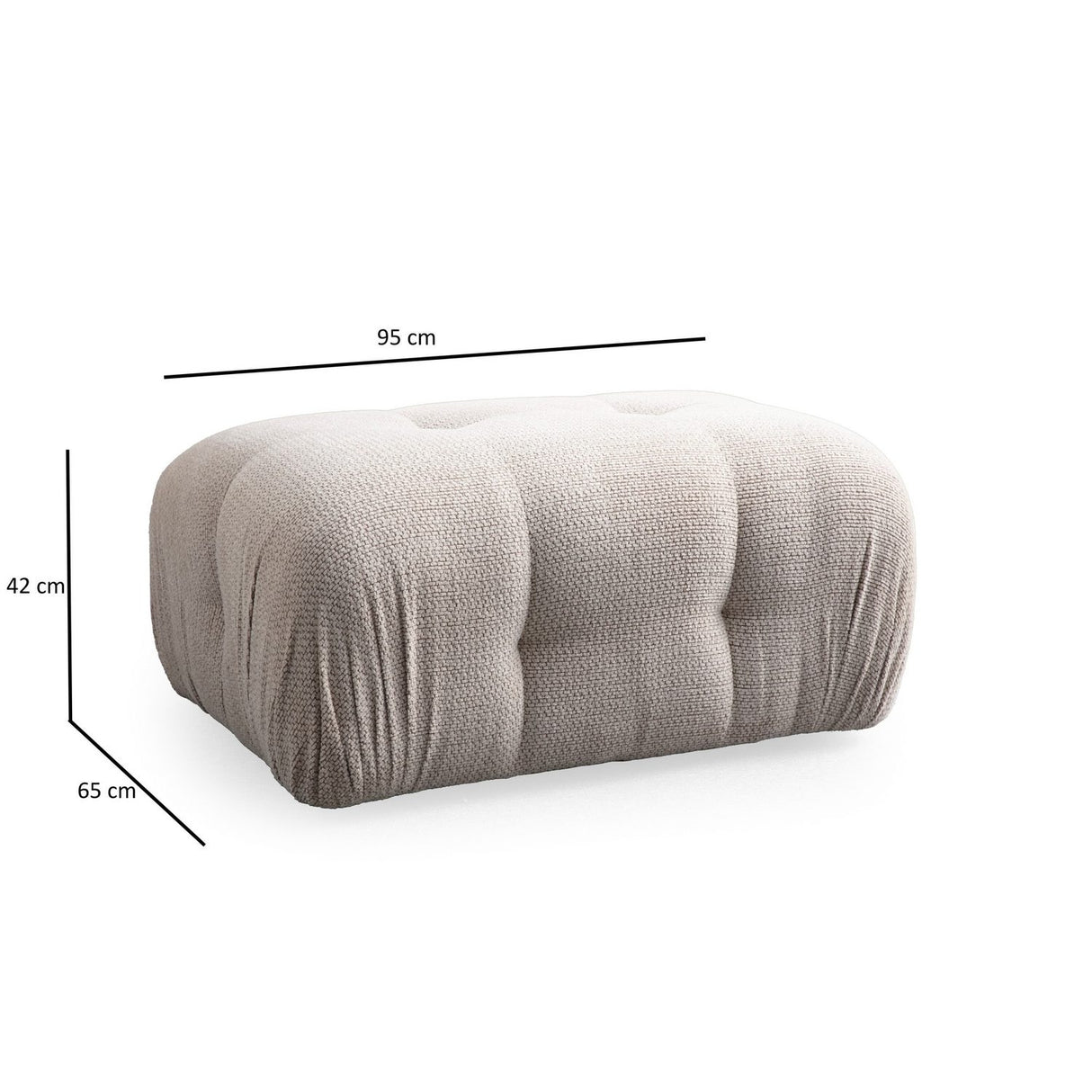 Lilongwe 2 (190-160 x 95 x 75 cm) Hörnsoffa Kräm