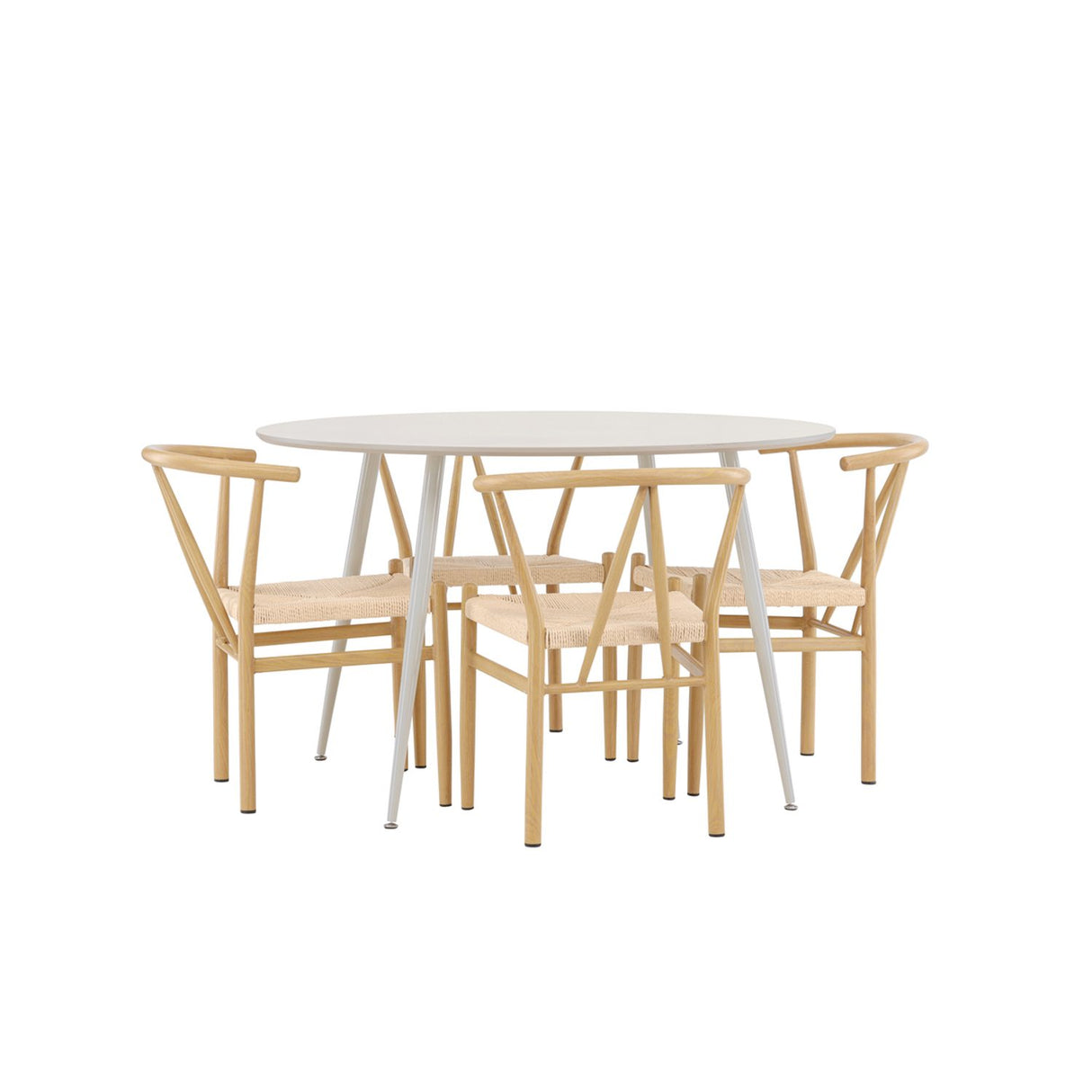 Plaza, Alfons Rund matgrupp Natur, Beige, ⌀120