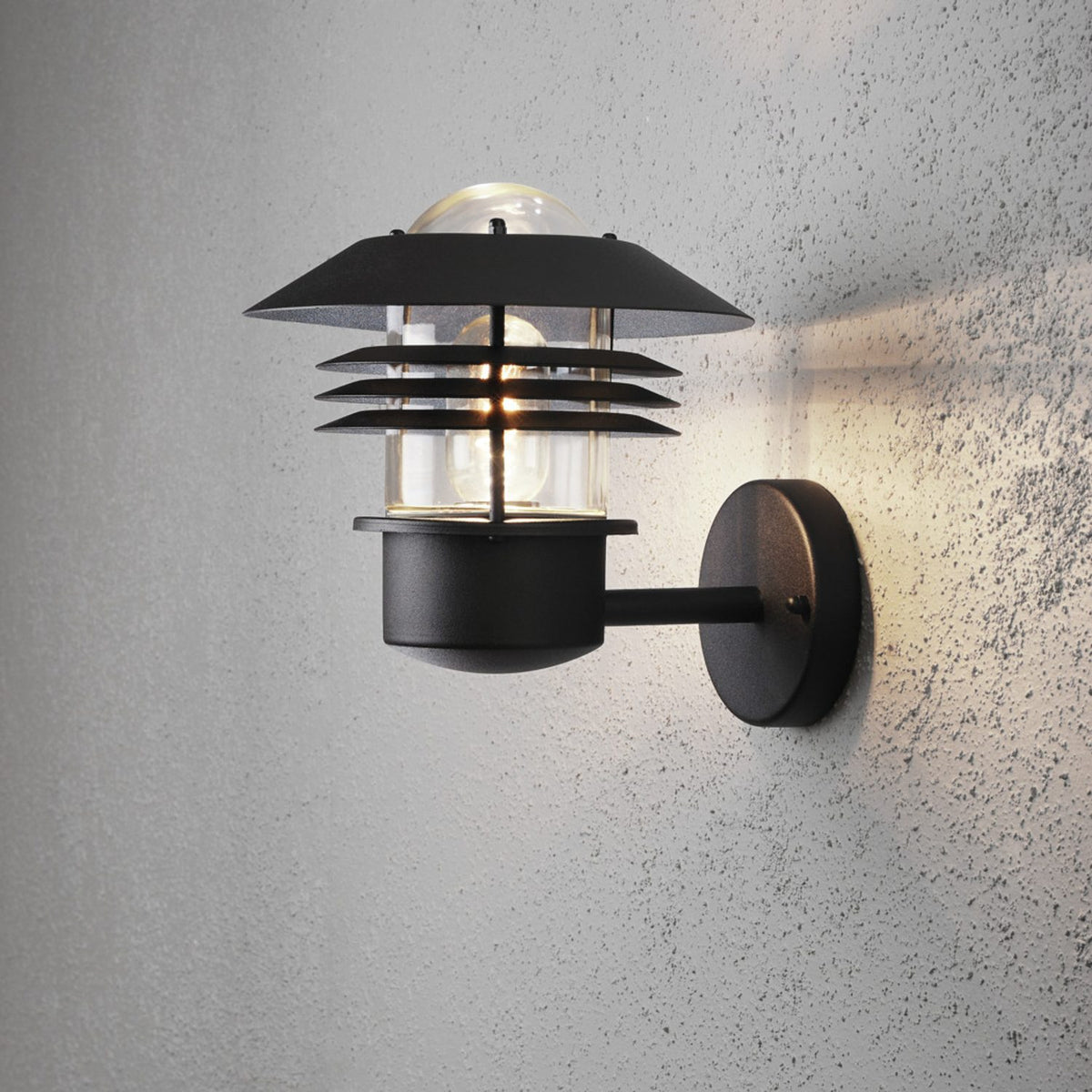 Modena E27 Upp 23 cm Vägglampa Ute Svart