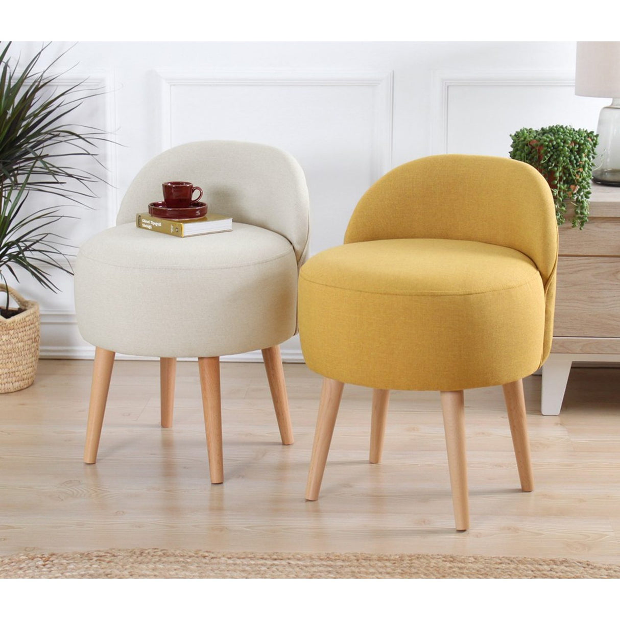 Fès (46 x 64 x 46 cm) Puff Creme