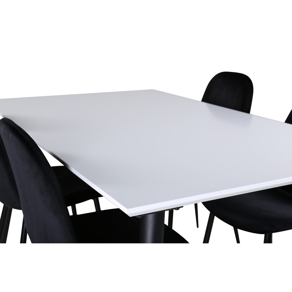 Jimmy, Polar Rektangulär matgrupp Svart, Svart, vit, 150 x 90