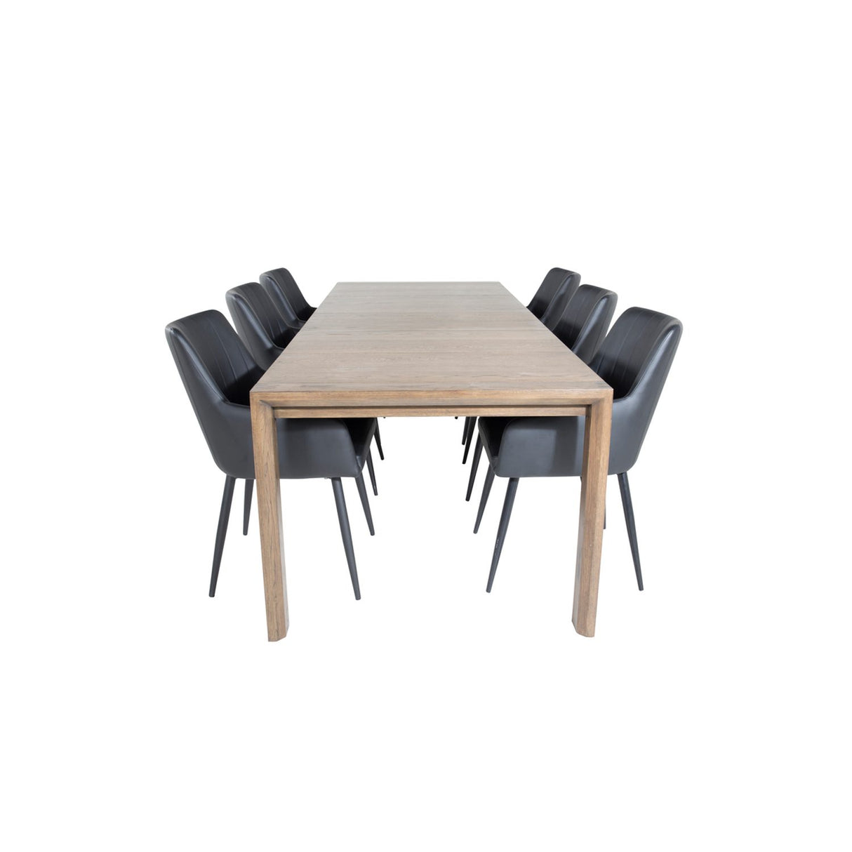 Slider, Comfort Rektangulär matgrupp Svart, Natur, 170 x 95