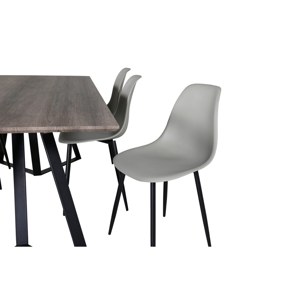 Marina, Polar Rektangulär matgrupp Svart,Grå, Svart,Grå, 180 x 90