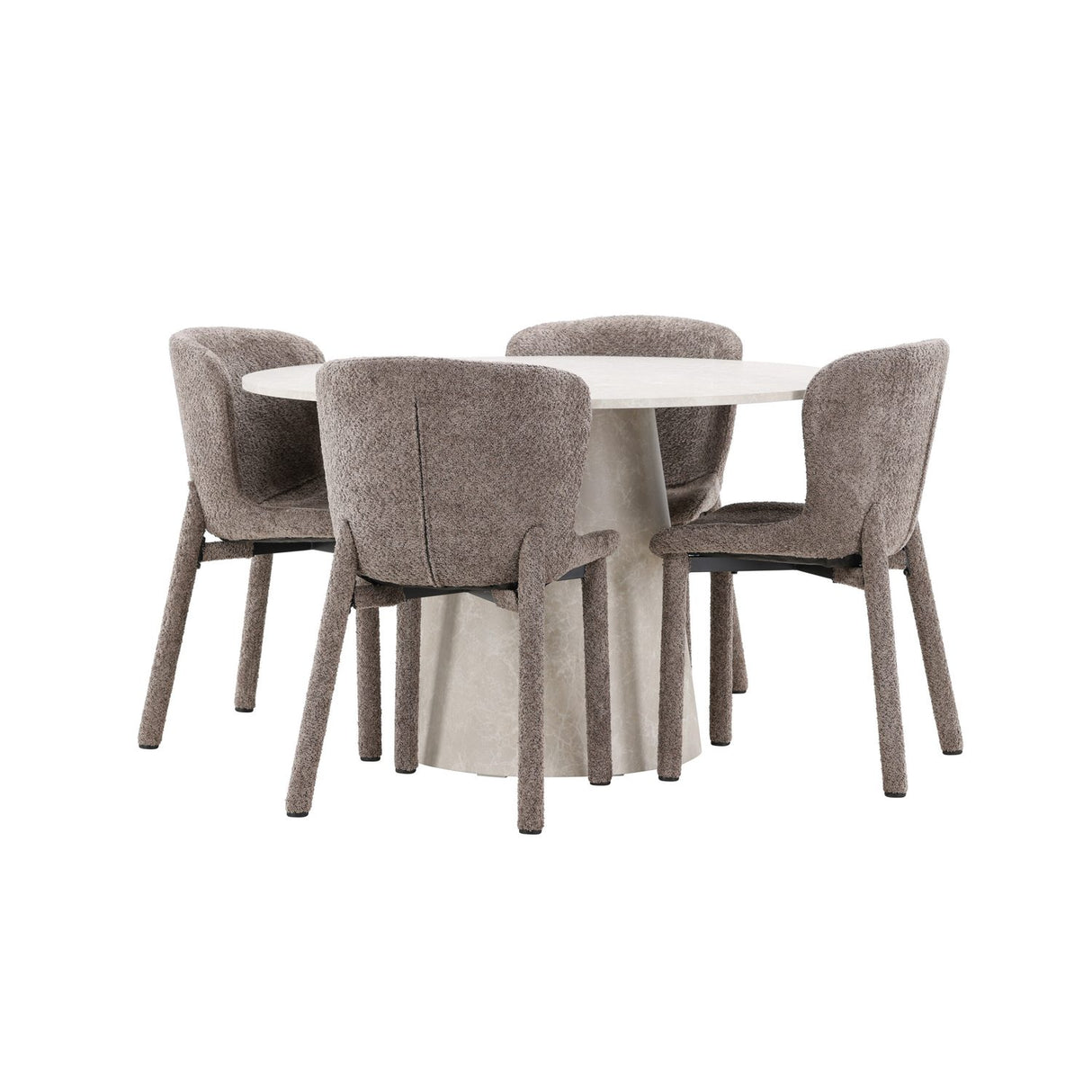 Lanzo, Astoria Runt matgrupp Brun, Beige, 4st