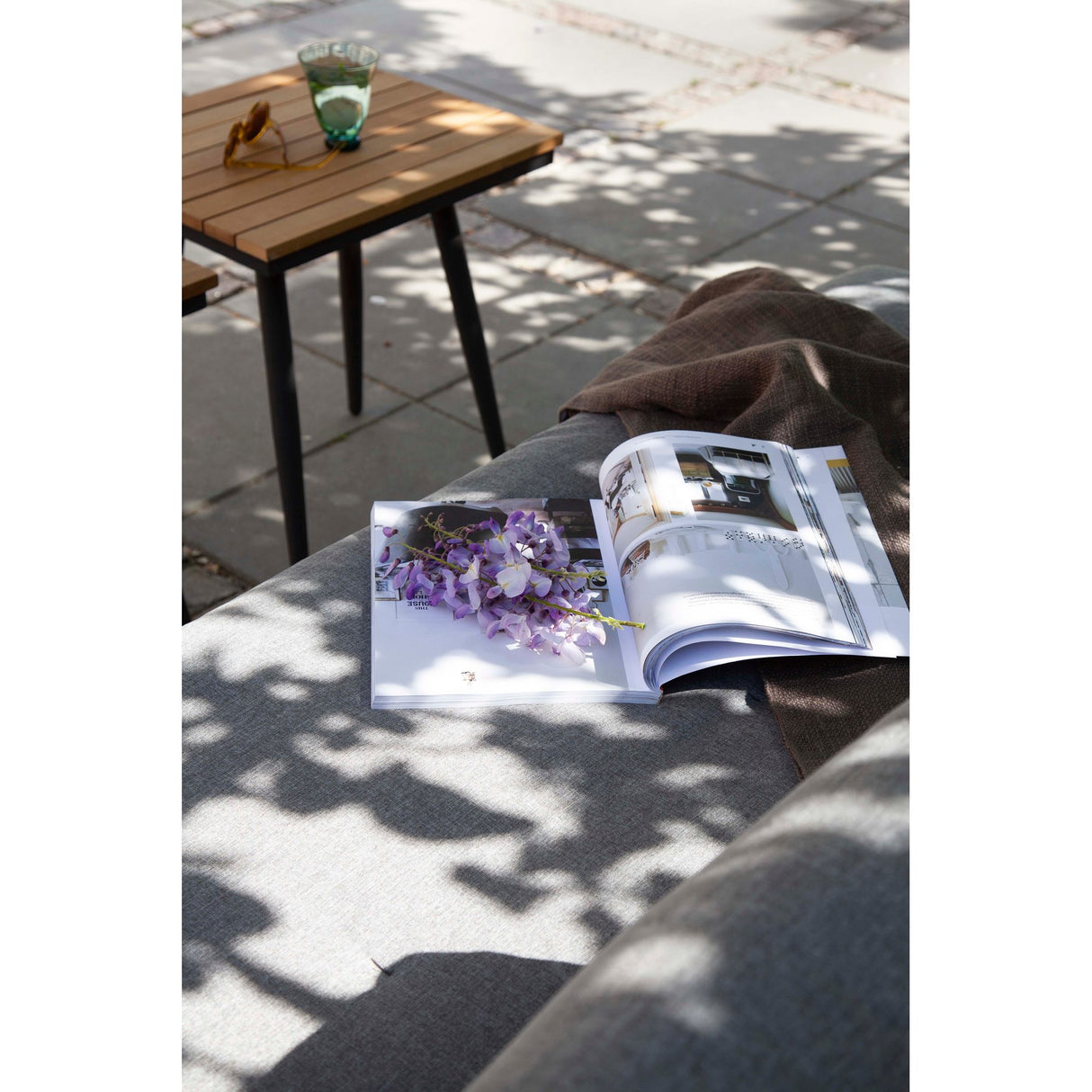 Rio Antracit/Teak Loungebord 50x45 cm