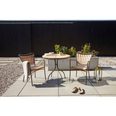 Ellen Trädgårdsmöbelset i Teak och Aluminium 80 cm + 2 stolar, Antracit