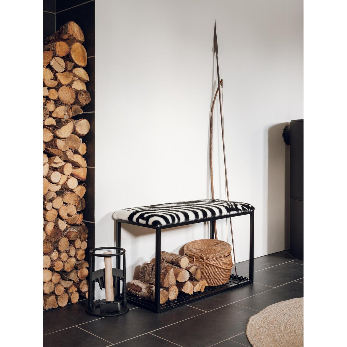 Palle L Bänk Zebra/Black