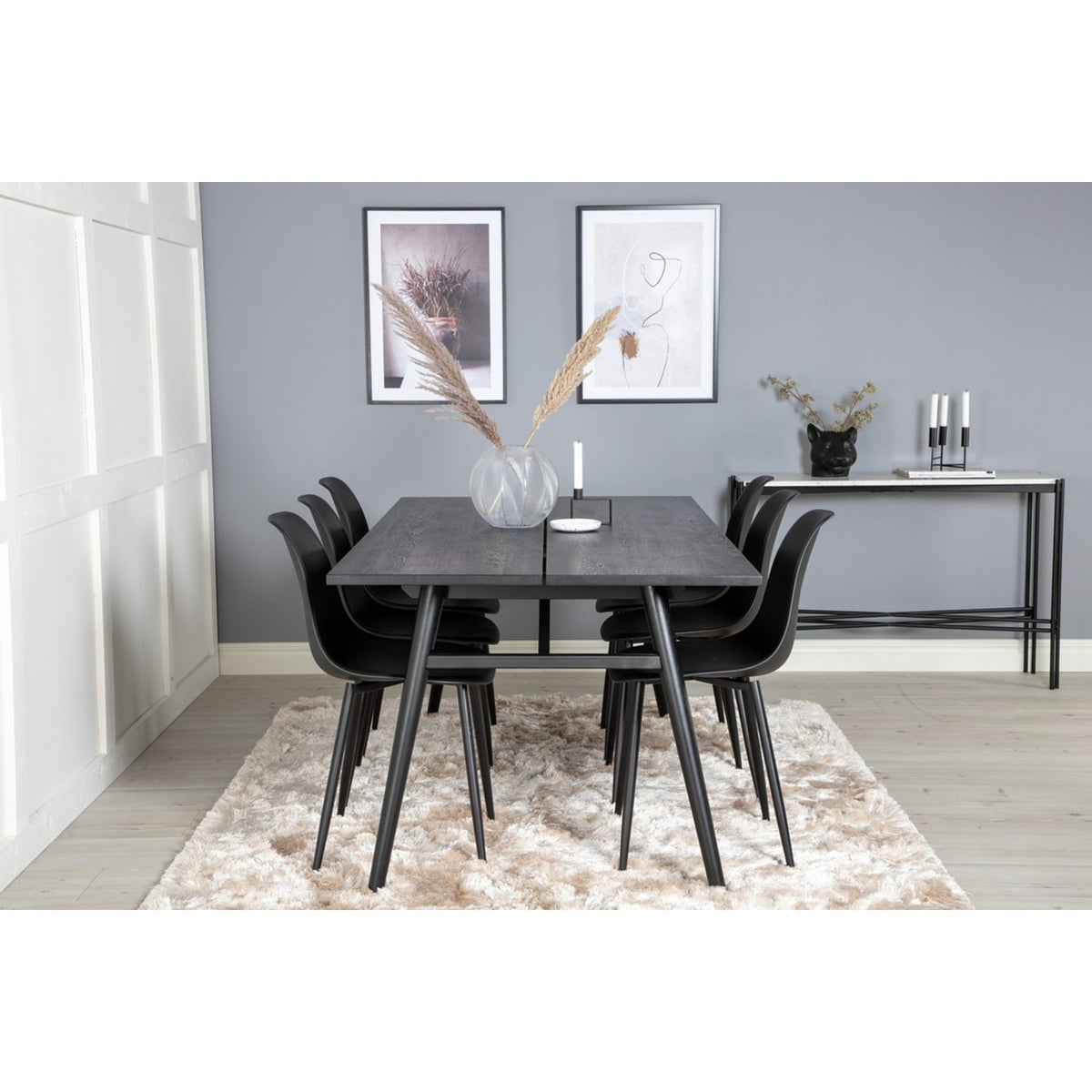 Sleek, Polar Rektangulär matgrupp Svart, Svart, 195 x 95