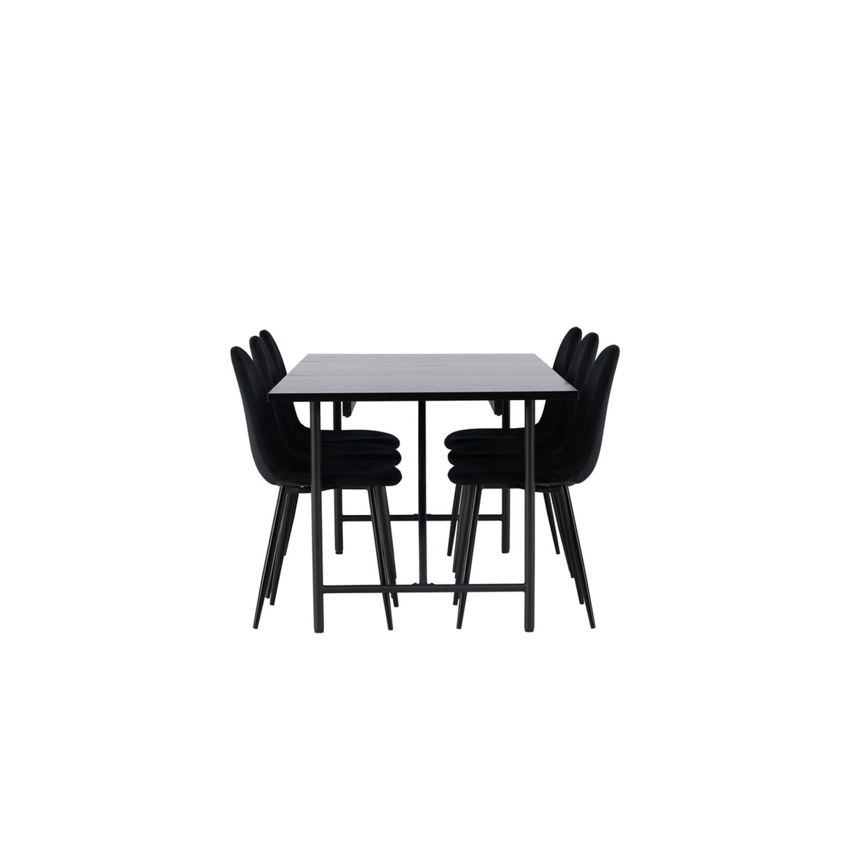 Astrid, Polar Rektangulär matgrupp Svart, Svart, 200 x 90