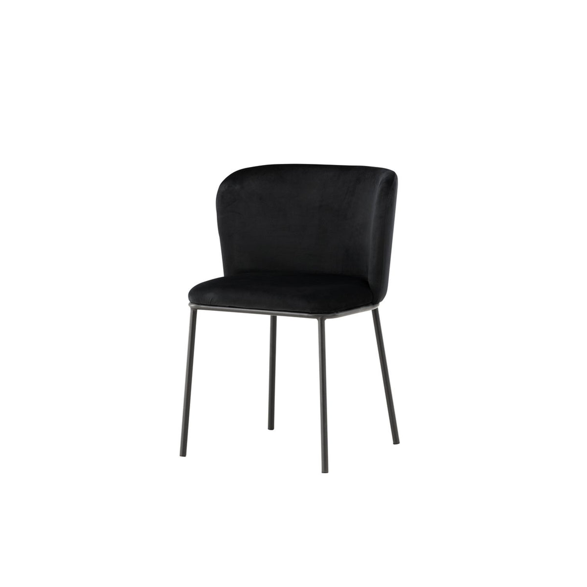 Edina Matstol Svart, Polyestersammet, 60 x 77 x 53