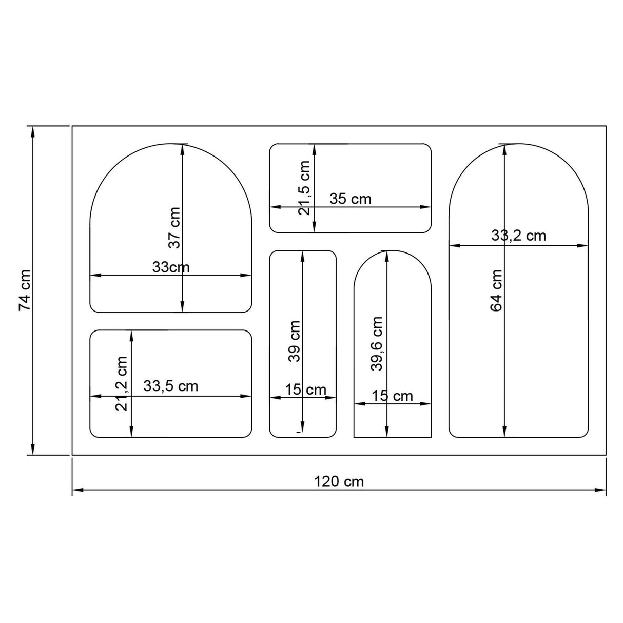 Liva 120 (120 x 74 x 37 cm) Konsol Vit