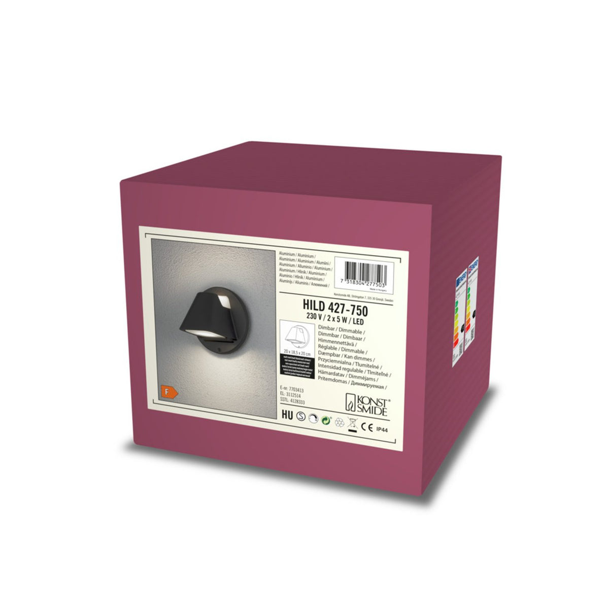 Hild 2x5W LED Vägglampa Ute Svart