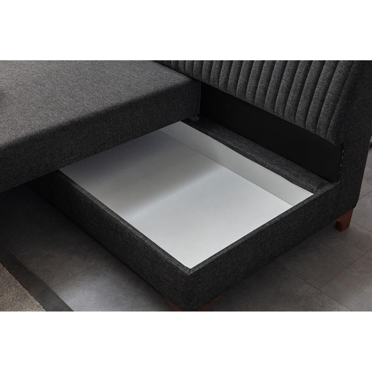 Harare (125 x 190 cm) Bäddsoffa, hörn Antracit, Höger