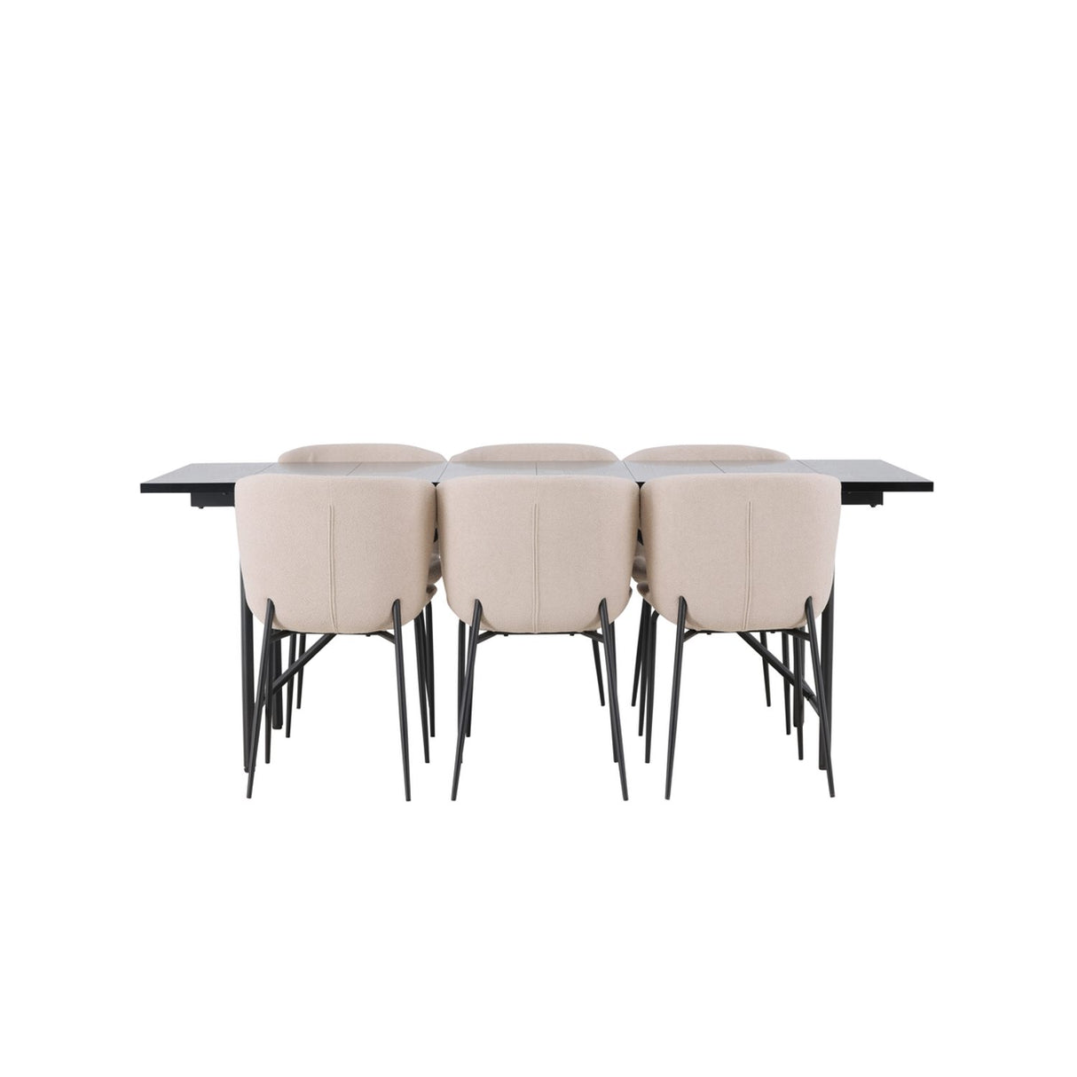 Astrid, Modesto Rektangulär matgrupp Beige,Svart, Svart, 200 x 90