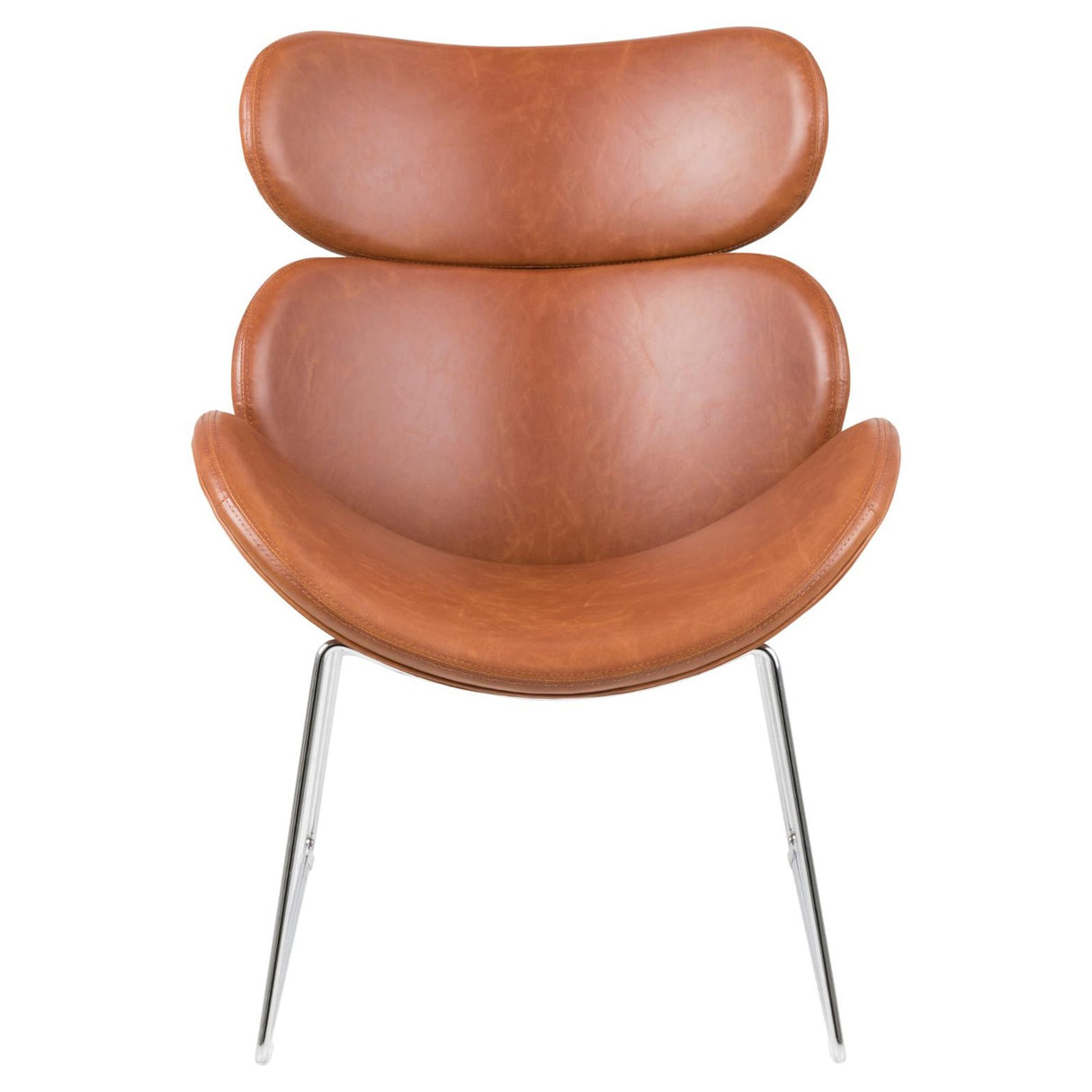 La Condamine Loungefåtölj PU vintage Konjak/Krom