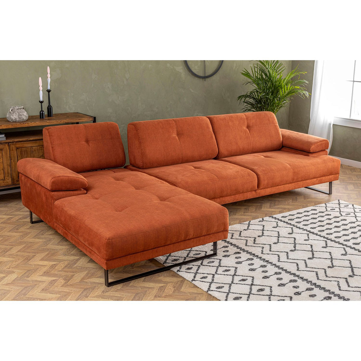 Windhoek Small (178 x 100 x 155 cm) Orange Hörnsoffa Vänster