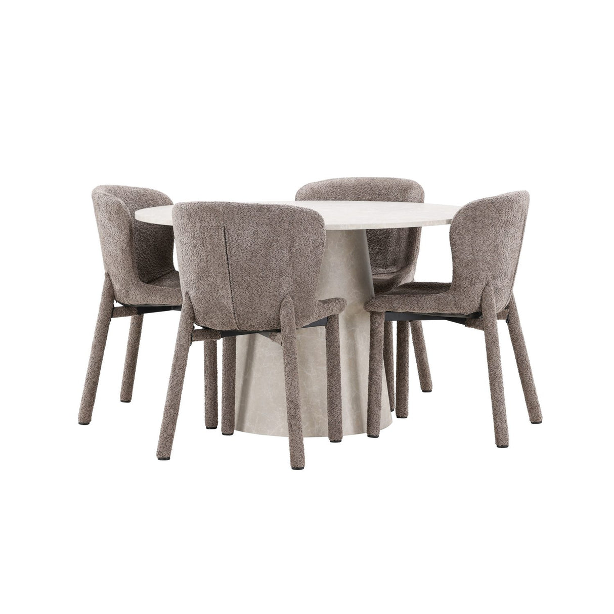 Lanzo, Astoria Runt matgrupp Brun, Beige, 4st