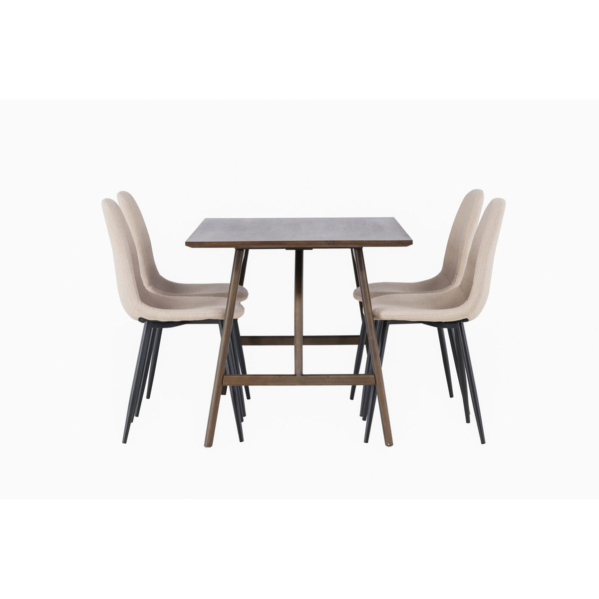 Kaseidon, Polar Rektangulär matgrupp Beige,Svart, Mörkbrun, 120 x 80