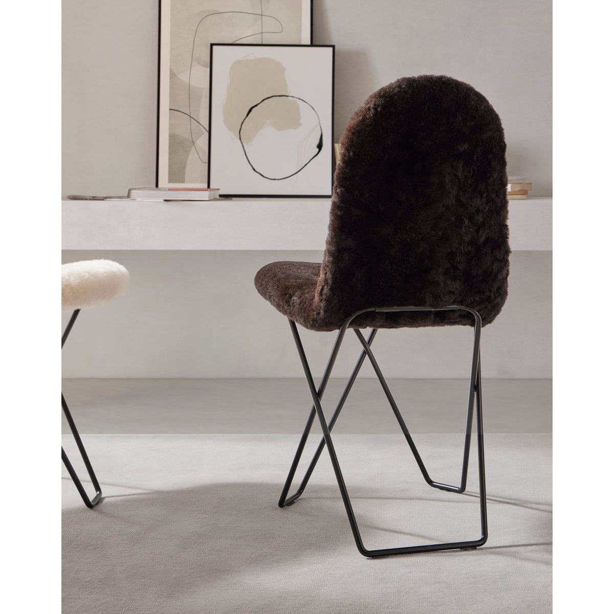Cactus Sheepskin Stol Svart, Svart