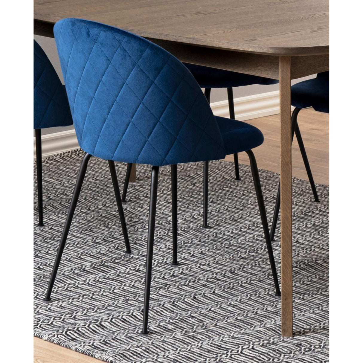 Amber Matstol Dublin tyg Mörkblå