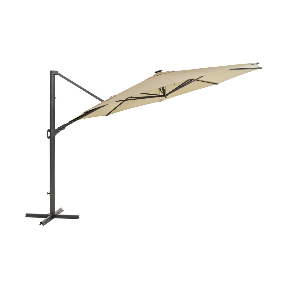 Cilento Frihängande Parasoll Ø350 cm Light Grey/Khaki